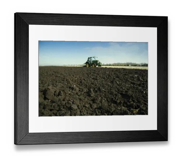 Framed Print : Tractor with plough, ploughing arable field, Pilling, Lancashire, England, march Framed Print : Tractor with plough, ploughing arable field, Pilling, Lancashire, England, march