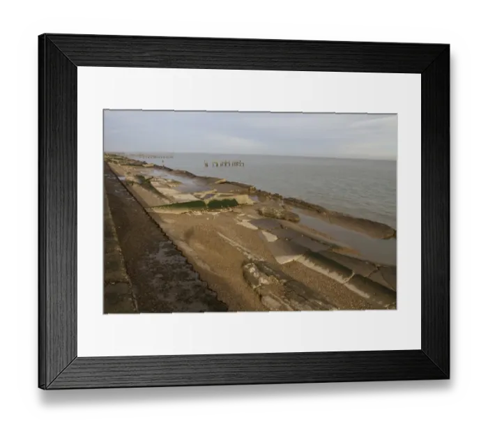 Framed Print : Looking north from Lowestoft Ness over the old sea defence Framed Print : Looking north from Lowestoft Ness over the old sea defence