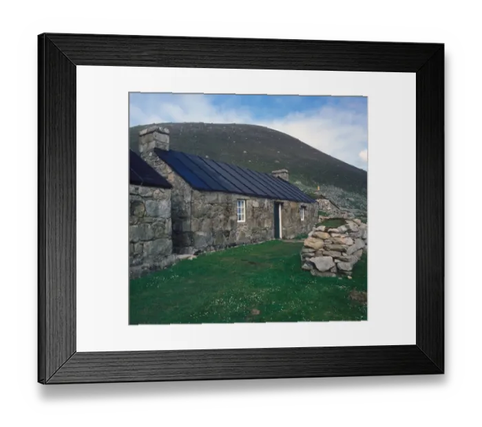 Framed Print : Cottage, Village bay on Hirta, St Kilda, Hebrides, Scotalnd Framed Print : Cottage, Village bay on Hirta, St Kilda, Hebrides, Scotalnd
