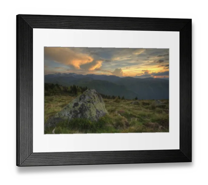Framed Print : View of mountain plateau at sunset, Plateau de Beille, Pyrenees, Ariege, France, may Framed Print : View of mountain plateau at sunset, Plateau de Beille, Pyrenees, Ariege, France, may