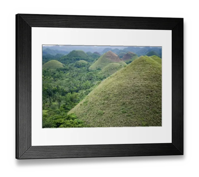 Framed Print : Conical karst hills of grass covered limestone, Chocolate Hills, Bohol Island, Philippines Framed Print : Conical karst hills of grass covered limestone, Chocolate Hills, Bohol Island, Philippines