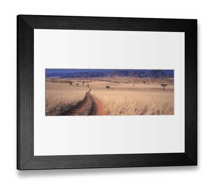 Framed Print : Namibia Bushman grass covered sand dunes with Naukluft Mountains - Namibia Framed Print : Namibia Bushman grass covered sand dunes with Naukluft Mountains - Namibia