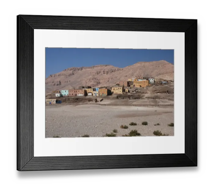 Framed Print : View of ancient workers village in desert, Deir el-Medina, West Bank, Egypt, january Framed Print : View of ancient workers village in desert, Deir el-Medina, West Bank, Egypt, january