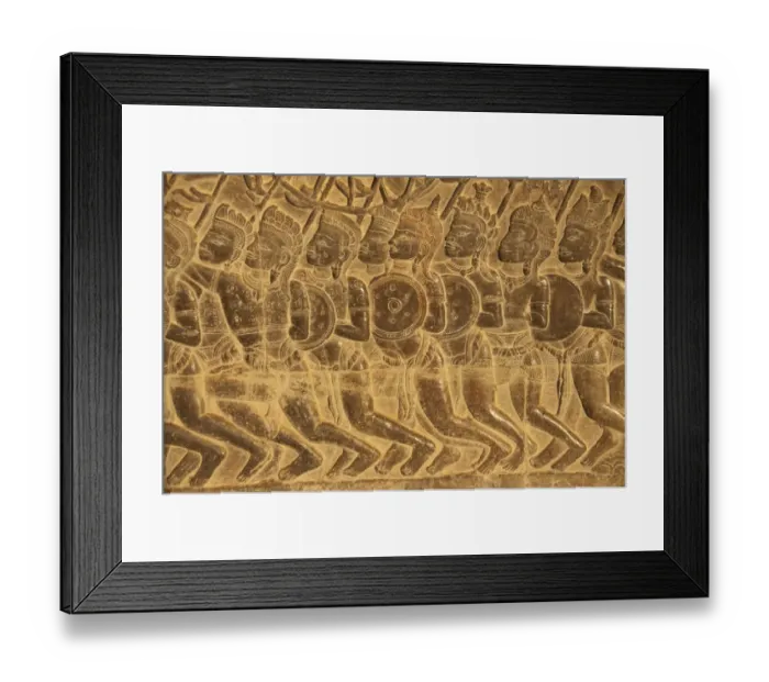 Framed Print : Bas-relief of soldiers at war, in Khmer temple, Angkor Wat, Siem Riep, Cambodia Framed Print : Bas-relief of soldiers at war, in Khmer temple, Angkor Wat, Siem Riep, Cambodia