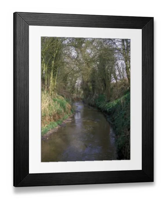 Framed Print : The River Deben rises in the parish of Debenham country of Suffolk, and runs along a prolonged ford through Framed Print : The River Deben rises in the parish of Debenham country of Suffolk, and runs along a prolonged ford through