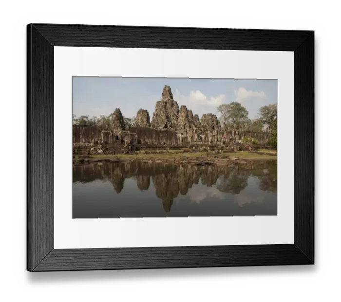 Framed Print : Reflection of Khmer temple in pond, Bayon, Angkor Thom, Siem Riep, Cambodia Framed Print : Reflection of Khmer temple in pond, Bayon, Angkor Thom, Siem Riep, Cambodia
