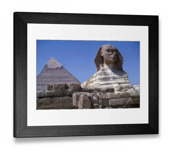Framed Print : Egypt / Archaeology The Sphinx and Pyramid of Chephren, Gizeh, Egypt Framed Print : Egypt / Archaeology The Sphinx and Pyramid of Chephren, Gizeh, Egypt