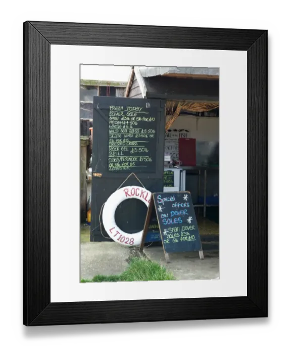 Framed Print : A fish kiosk on Aldeburgh beach Suffolk, sells freshly caught local fish and sea food Framed Print : A fish kiosk on Aldeburgh beach Suffolk, sells freshly caught local fish and sea food