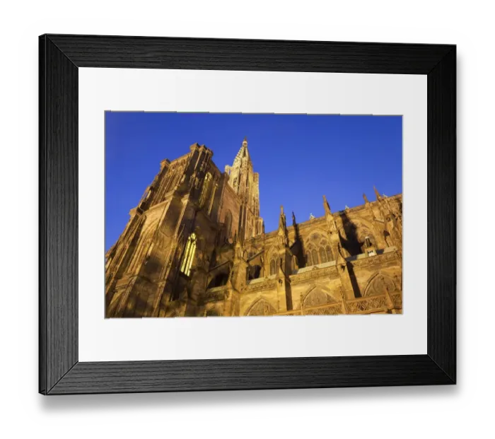 Framed Print : Cathedral illuminated at night, Strasbourg Cathedral, Strasbourg, Alsace, France, july