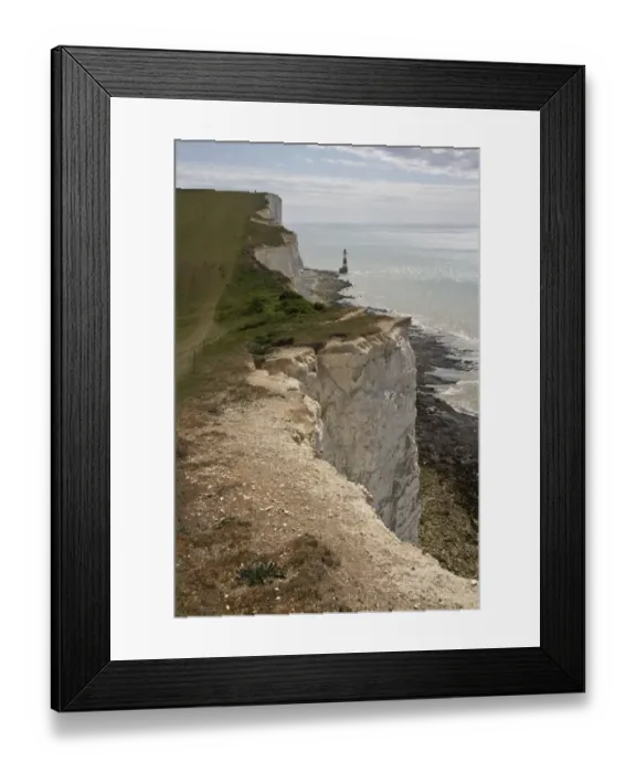 Framed Print : Erosion of the white chalk cliffs at Beachy Head, East Sussex Framed Print : Erosion of the white chalk cliffs at Beachy Head, East Sussex