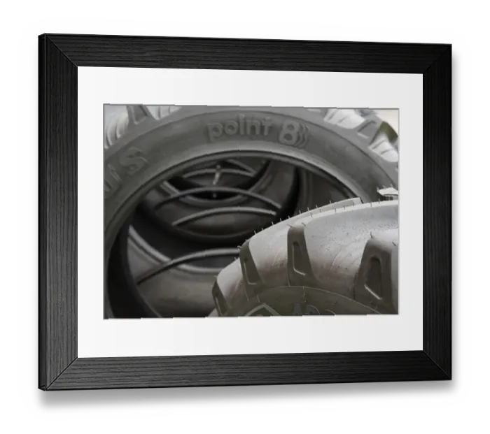 Framed Print : Close-up of new tractor tyres, England, june Framed Print : Close-up of new tractor tyres, England, june
