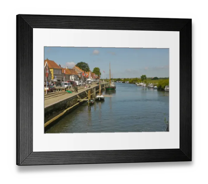 Framed Print : View of river, boats and quay in historic town, Ribe, Jutland, Denmark, may Framed Print : View of river, boats and quay in historic town, Ribe, Jutland, Denmark, may