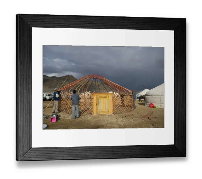 Framed Print : Kazakh nomads erecting ger camp, in preparation for Eagle Hunters Festival, Altai Mountains, Bayan-Ulgii Framed Print : Kazakh nomads erecting ger camp, in preparation for Eagle Hunters Festival, Altai Mountains, Bayan-Ulgii