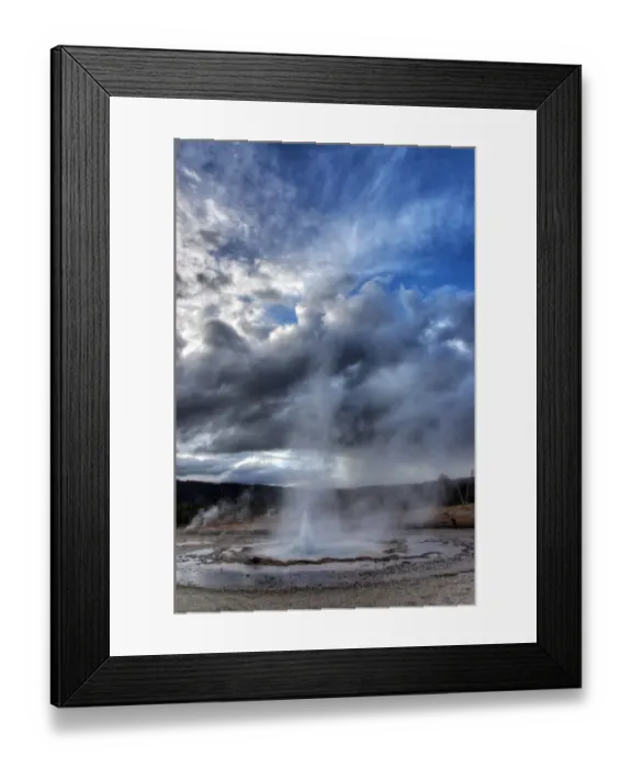 Framed Print : Erupting geyser, Upper Geyser Basin, Yellowstone N. P. Wyoming, U. S. A. september