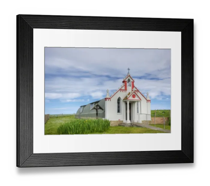 Framed Print : Nissen huts converted to chapel by Italian prisoners of war during World War Two, Italian Chapel, Lamb Holm, Orkney Framed Print : Nissen huts converted to chapel by Italian prisoners of war during World War Two, Italian Chapel, Lamb Holm, Orkney