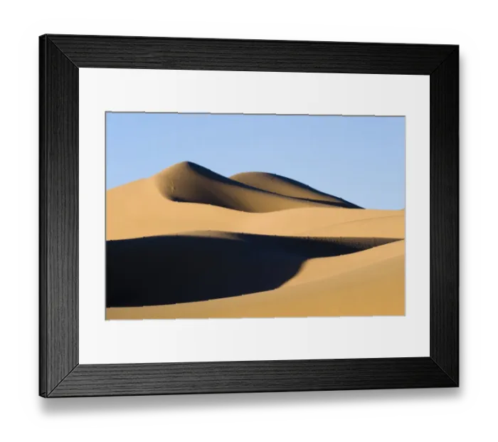 Framed Print : View of sand dunes in desert habitat, Khongoryn Els Sand Dunes, Southern Gobi Desert, Mongolia, october