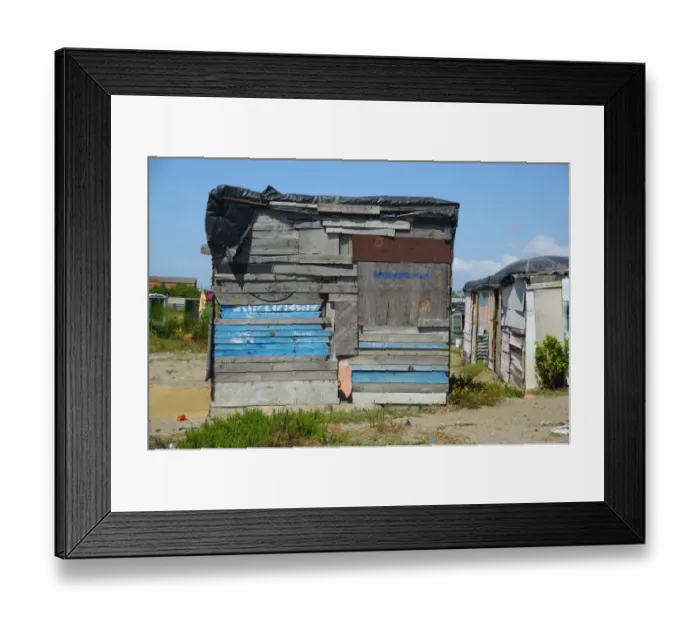 Framed Print : Wooden shacks used as housing in township, Langa Township, Cape Town, South Africa Framed Print : Wooden shacks used as housing in township, Langa Township, Cape Town, South Africa