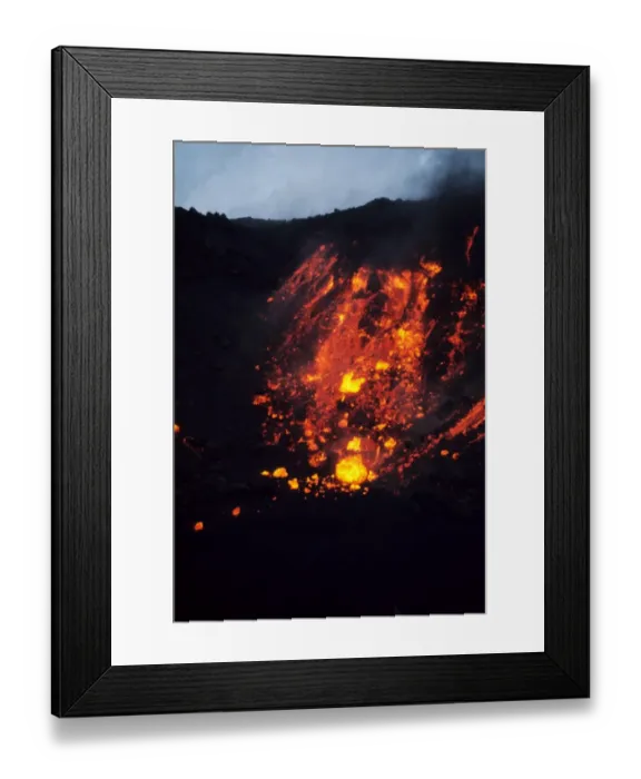 Framed Print : Volcanic eruption with lava flow, Eldfell Volcano, Heimaey, Westmann Isles, Iceland, 1973 Framed Print : Volcanic eruption with lava flow, Eldfell Volcano, Heimaey, Westmann Isles, Iceland, 1973