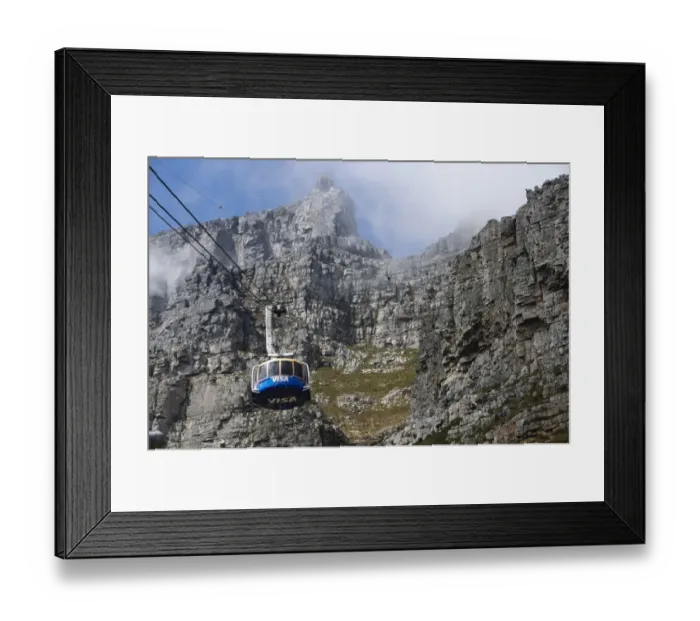 Framed Print : Cable car and mountain cliffs, Table Mountain, Cape Town, Western Cape, South Africa Framed Print : Cable car and mountain cliffs, Table Mountain, Cape Town, Western Cape, South Africa