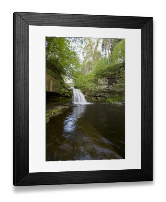 Framed Print : View of waterfall and river, Cauldron Falls, Walden Beck, River Ure, West Burton, Wensleydale, Yorkshire Dales