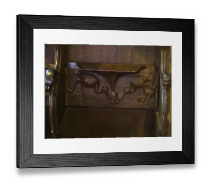 Framed Print : Misericord depicting spoonbills, Church of St. Peter and St. Paul, Lavenham, Suffolk, England Framed Print : Misericord depicting spoonbills, Church of St. Peter and St. Paul, Lavenham, Suffolk, England