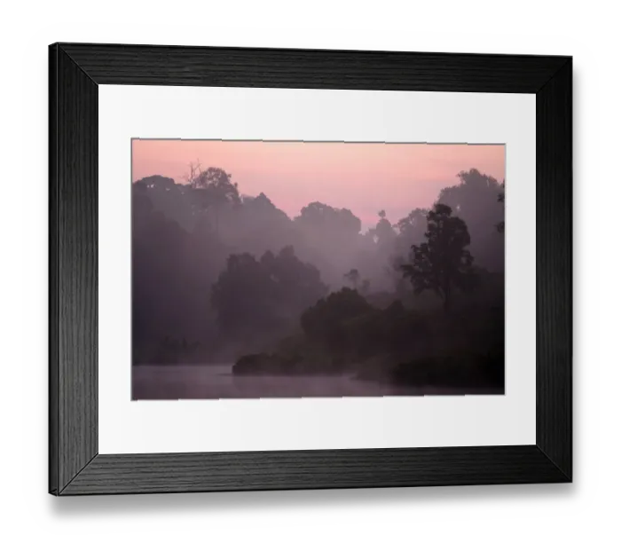 Framed Print : Lake in monsoon rainforest at dawn, Khao Yai N. P. Thailand, march