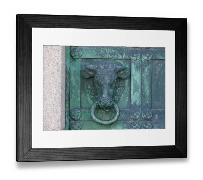 Framed Print : Bull head detail of bronze cathedral door in historic town, Our Lady Maria Cathedral (Vor Frue Maria Domkirke), Ribe Framed Print : Bull head detail of bronze cathedral door in historic town, Our Lady Maria Cathedral (Vor Frue Maria Domkirke), Ribe