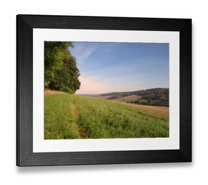 Framed Print : View across Bradenham valley from Hearnton Wood, near West Wycombe, Chiltern Hills, Buckinghamshire, England, october Framed Print : View across Bradenham valley from Hearnton Wood, near West Wycombe, Chiltern Hills, Buckinghamshire, England, october