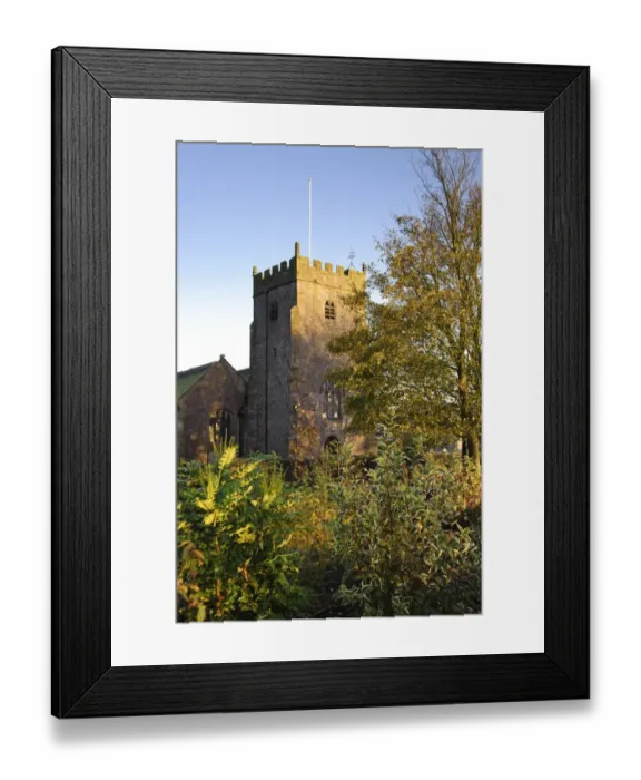 Framed Print : View of church tower in evening sunlight, St. Bartholomews Church, Chipping, Forest of Bowland, Lancashire, England Framed Print : View of church tower in evening sunlight, St. Bartholomews Church, Chipping, Forest of Bowland, Lancashire, England