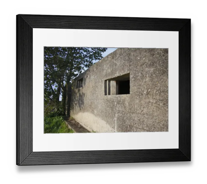 Framed Print : Close-up of World War Two FW3 Type 23 pillbox, in evening sunshine, Stowupland, Suffolk, England, october Framed Print : Close-up of World War Two FW3 Type 23 pillbox, in evening sunshine, Stowupland, Suffolk, England, october