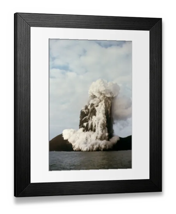 Framed Print : Volcanic island eruption, ash and smoke erupting, Surtsey, Iceland, 1st march 1964 Framed Print : Volcanic island eruption, ash and smoke erupting, Surtsey, Iceland, 1st march 1964