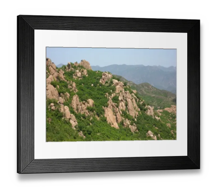 Framed Print : View over rocky scrub habitat on mountainside, Zushan Forest Park, Qinhuangdao, China, may Framed Print : View over rocky scrub habitat on mountainside, Zushan Forest Park, Qinhuangdao, China, may