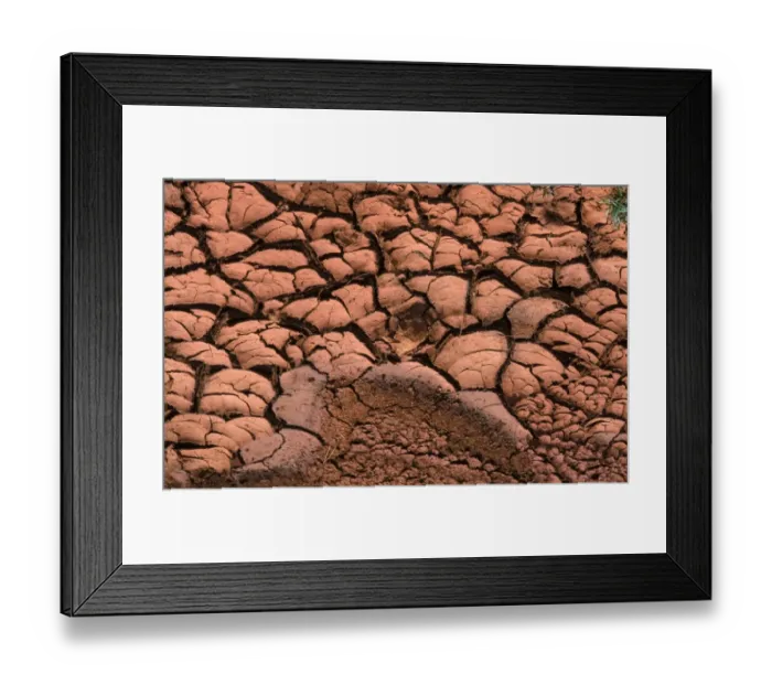 Framed Print : Cyprus Cracked mud in river bed - Cyprus