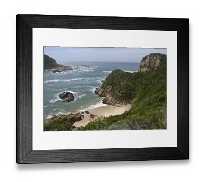 Framed Print : View of coastline and cliffs, Featherbed Nature Reserve, Knysna, Western Cape, South Africa Framed Print : View of coastline and cliffs, Featherbed Nature Reserve, Knysna, Western Cape, South Africa