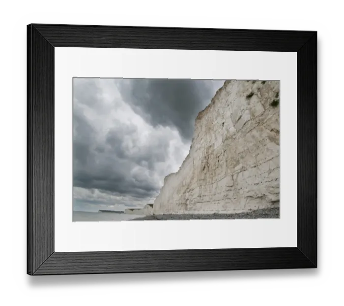 Framed Print : View of chalk sea cliff, Birling Gap, East Sussex, England, july Framed Print : View of chalk sea cliff, Birling Gap, East Sussex, England, july