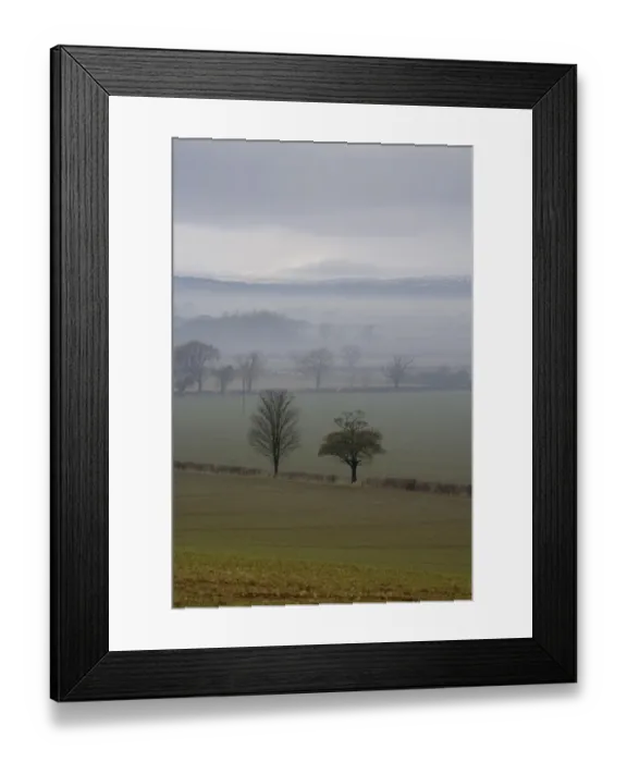 Framed Print : View of mist over fields, with low cloud over moorland in distance, North Yorkshire Moors, near Slingsby Framed Print : View of mist over fields, with low cloud over moorland in distance, North Yorkshire Moors, near Slingsby
