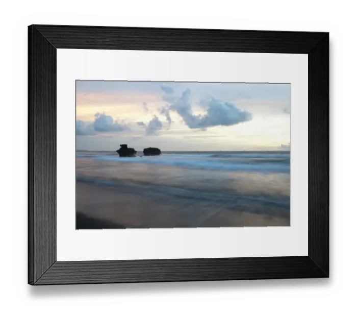 Framed Print : Wind blowing over waves on beach at sunset, Tanah Lot, Bali, Lesser Sunda Islands, Indonesia Framed Print : Wind blowing over waves on beach at sunset, Tanah Lot, Bali, Lesser Sunda Islands, Indonesia