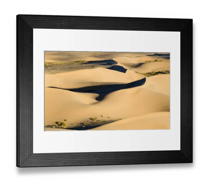 Framed Print : View of sand dunes in desert habitat, Khongoryn Els Sand Dunes, Southern Gobi Desert, Mongolia, october