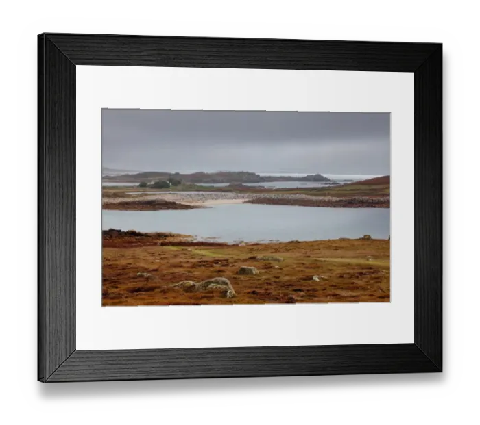 Framed Print : Rainclouds gathering over coastline, Hell Bay, Bryher, Isles of Scilly, England, september Framed Print : Rainclouds gathering over coastline, Hell Bay, Bryher, Isles of Scilly, England, september