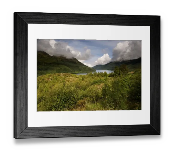 Framed Print : View of freshwater loch, Loch Eck, Argyll and Bute, Scotland, august Framed Print : View of freshwater loch, Loch Eck, Argyll and Bute, Scotland, august