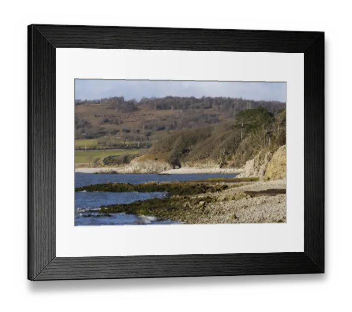 Framed Print : View of coastline, Silverdale, Morecambe Bay, Lancashire, England, january Framed Print : View of coastline, Silverdale, Morecambe Bay, Lancashire, England, january