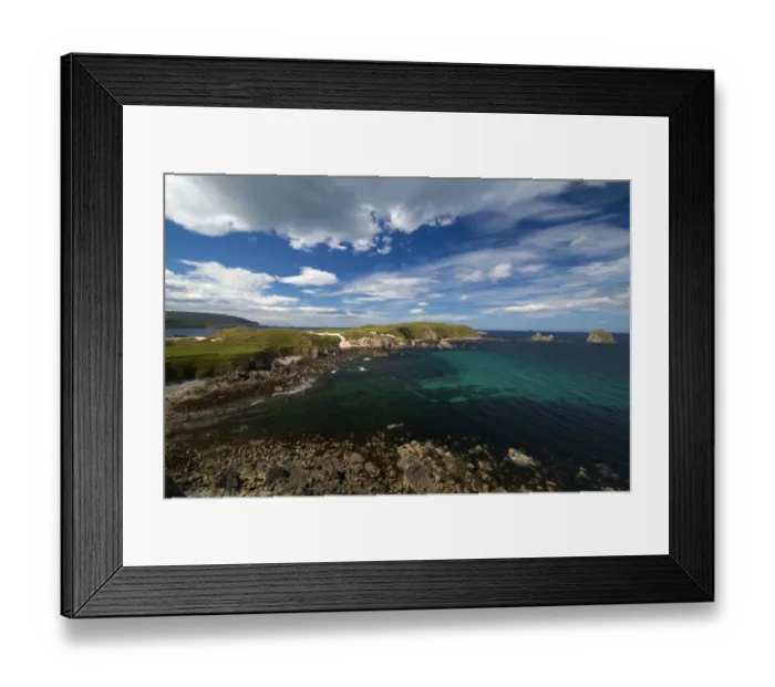 Framed Print : View of coastline, Faraid Head, near Durness, Sutherland, Highlands, Scotland, july Framed Print : View of coastline, Faraid Head, near Durness, Sutherland, Highlands, Scotland, july