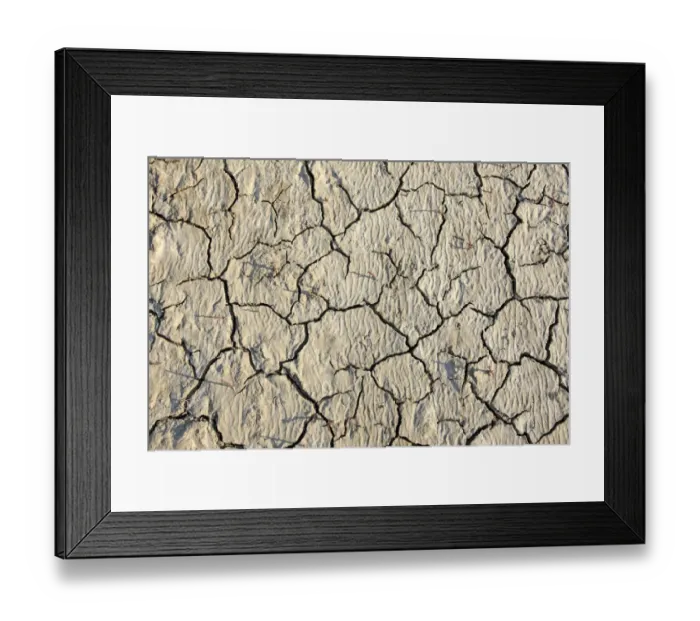 Framed Print : Parched soil with cracks, Saintes Marie de la Mer, Camargue, Bouches du Rhone, France Framed Print : Parched soil with cracks, Saintes Marie de la Mer, Camargue, Bouches du Rhone, France