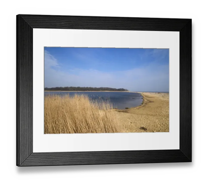 Framed Print : View of saline lagoon, beach and sea, Covehithe, Benacre Broad, Benacre National Nature Reserve, Suffolk, England Framed Print : View of saline lagoon, beach and sea, Covehithe, Benacre Broad, Benacre National Nature Reserve, Suffolk, England