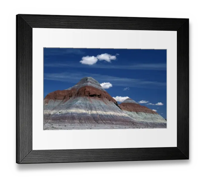 Framed Print : America - Arizona The Tepees in the Painted Desert are formations coloured by iron, manganese Framed Print : America - Arizona The Tepees in the Painted Desert are formations coloured by iron, manganese