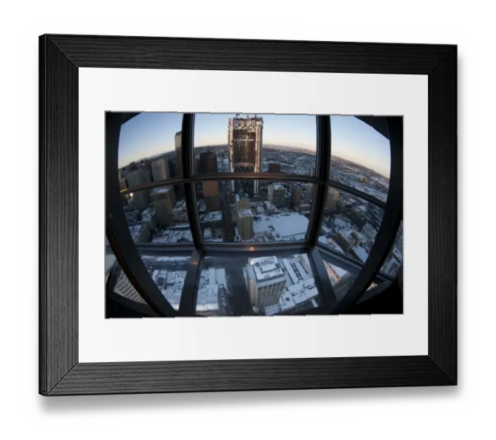 Framed Print : View of snow covered city from observation tower, Calgary Tower, Calgary, Alberta, Canada Framed Print : View of snow covered city from observation tower, Calgary Tower, Calgary, Alberta, Canada