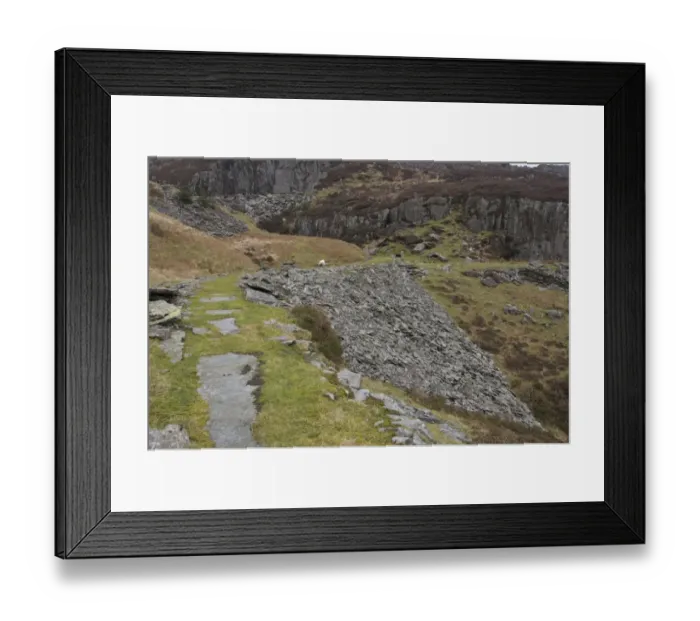 Framed Print : Old level in abandoned slate mine, Cwm Pennant, Snowdonia, Gwynedd, North Wales, february Framed Print : Old level in abandoned slate mine, Cwm Pennant, Snowdonia, Gwynedd, North Wales, february