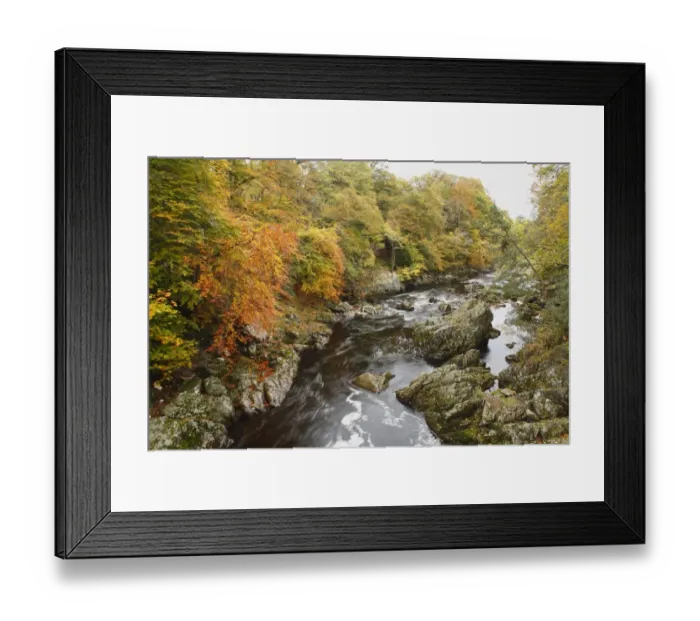 Framed Print : View of rapids amongst rocks in river, Falls of Feugh, River Feugh, near Banchory, Aberdeenshire, Scotland, october Framed Print : View of rapids amongst rocks in river, Falls of Feugh, River Feugh, near Banchory, Aberdeenshire, Scotland, october