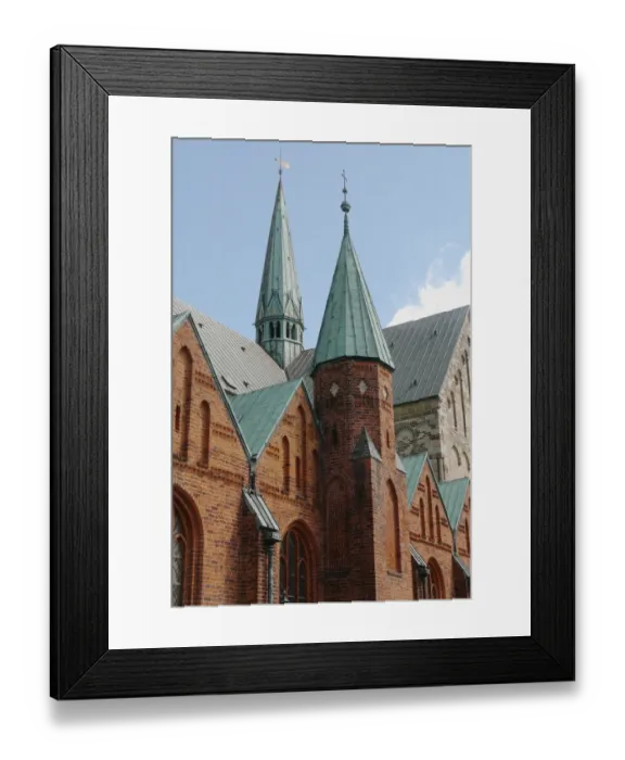 Framed Print : Cathedral towers in historic town, Our Lady Maria Cathedral (Vor Frue Maria Domkirke), Ribe, Jutland, Denmark, may Framed Print : Cathedral towers in historic town, Our Lady Maria Cathedral (Vor Frue Maria Domkirke), Ribe, Jutland, Denmark, may