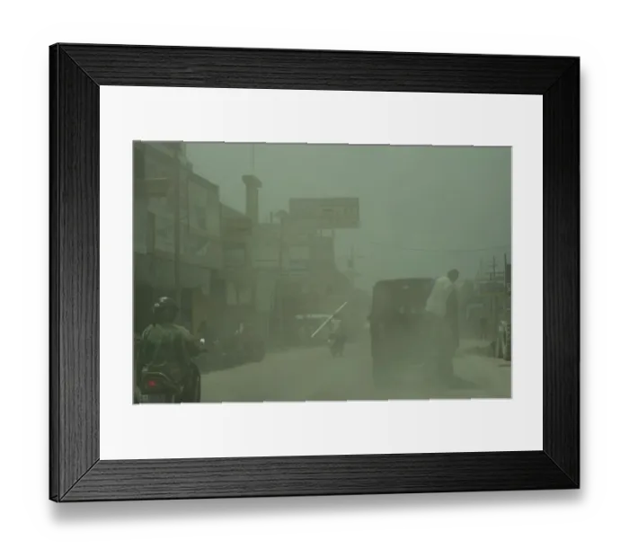 Framed Print : Road with vehicles in ash cloud, from recent volcanic eruption, near Jogyakarta, Mount Merapi, Central Java, Indonesia Framed Print : Road with vehicles in ash cloud, from recent volcanic eruption, near Jogyakarta, Mount Merapi, Central Java, Indonesia